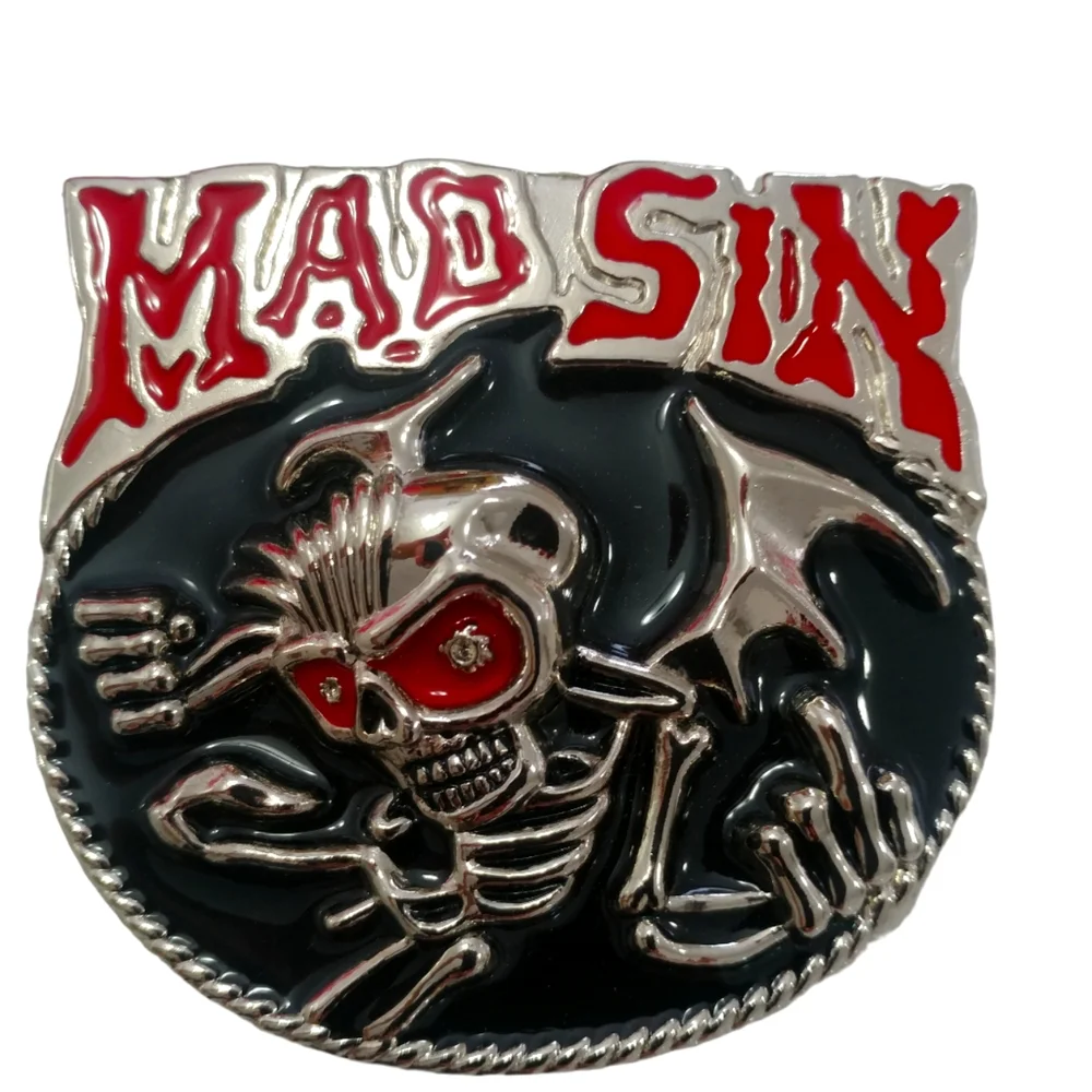Mad Sin Skeleton Gothic Punk Belt Buckle